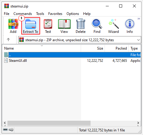 click on extract to for steamui in steamui.zip