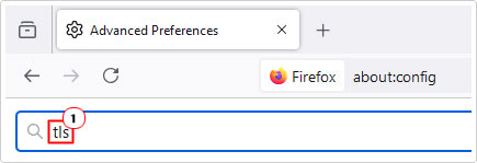 type tls in the Search preference name box