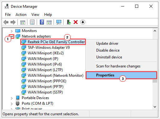 select properties for Family Controller