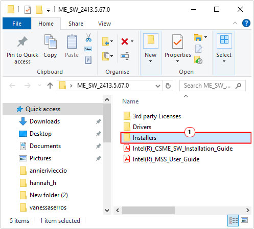 double-click on installer in extracted folder 