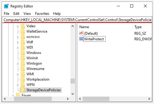 go to registry path: HKEY_LOCAL_MACHINE\SYSTEM\CurrentControlSet\Control\StorageDevicePolicies