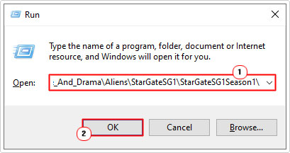 go to StarGateSG1Season1 directory using run box