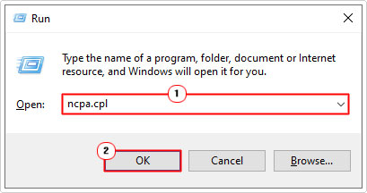 open network connections using run box